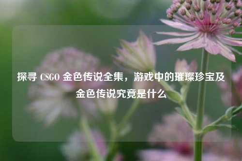 探寻 CSGO 金色传说全集，游戏中的璀璨珍宝及金色传说究竟是什么