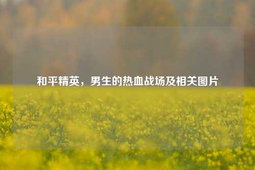 和平精英，男生的热血战场及相关图片