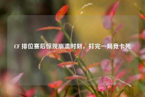 CF 排位赛后惊现崩溃时刻，打完一局竟卡死