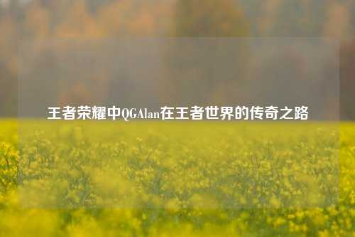 王者荣耀中QGAlan在王者世界的传奇之路
