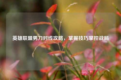 英雄联盟男刀对线攻略，掌握技巧掌控战局