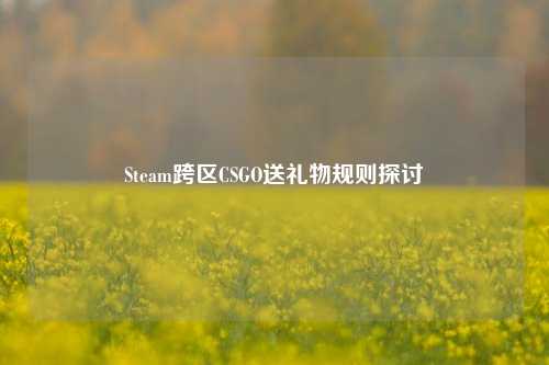 Steam跨区CSGO送礼物规则探讨