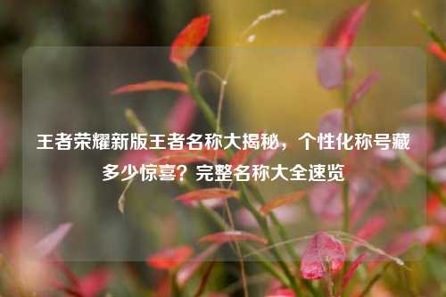 王者荣耀新版王者名称大揭秘,个性化称号藏多少惊喜?完整名称大全速览