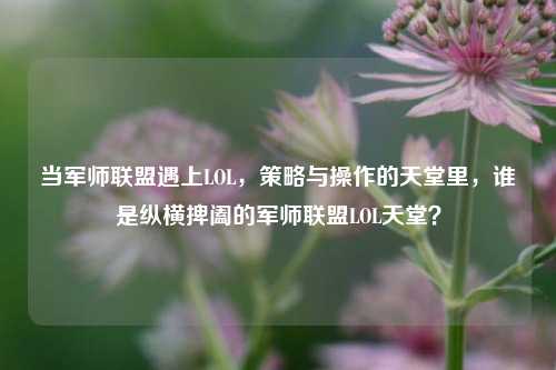 当军师联盟遇上LOL，策略与操作的天堂里，谁是纵横捭阖的军师联盟LOL天堂？