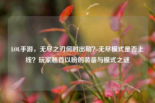 LOL手游，无尽之刃何时出鞘？无尽模式是否上线？玩家翘首以盼的装备与模式之谜