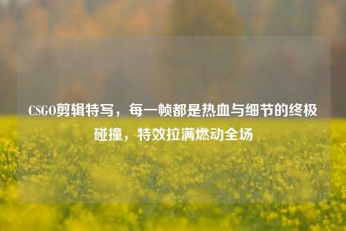 CSGO剪辑特写，每一帧都是热血与细节的终极碰撞，特效拉满燃动全场