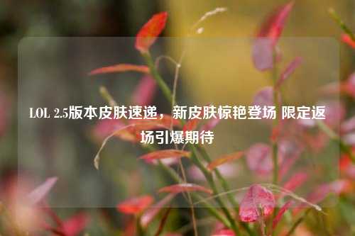 LOL 2.5版本皮肤速递，新皮肤惊艳登场 限定返场引爆期待