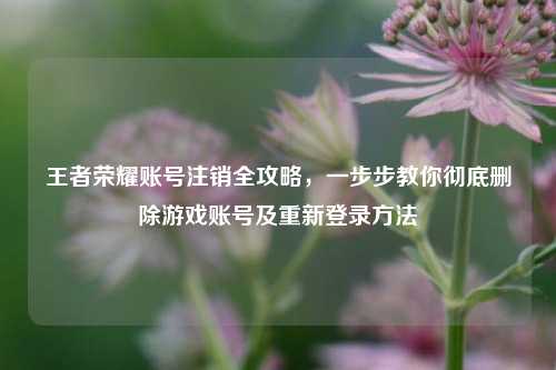 王者荣耀账号注销全攻略，一步步教你彻底删除游戏账号及重新登录 *** 
