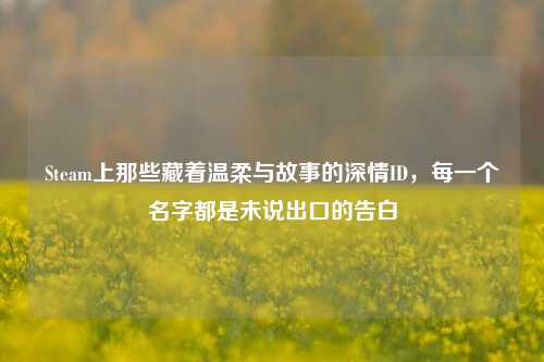 Steam上那些藏着温柔与故事的深情ID，每一个名字都是未说出口的告白
