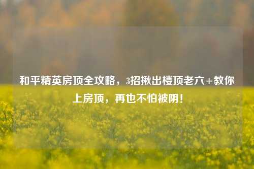 和平精英房顶全攻略，3招揪出楼顶老六+教你上房顶，再也不怕被阴！