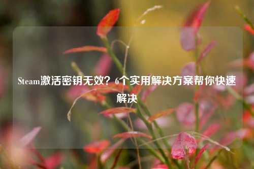 Steam激活密钥无效？6个实用解决方案帮你快速解决