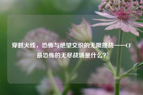 穿越火线，恐怖与绝望交织的无限挑战——CF最恐怖的无尽战场是什么？
