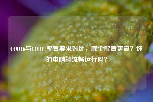 COD16与COD17配置要求对比，哪个配置更高？你的电脑能流畅运行吗？