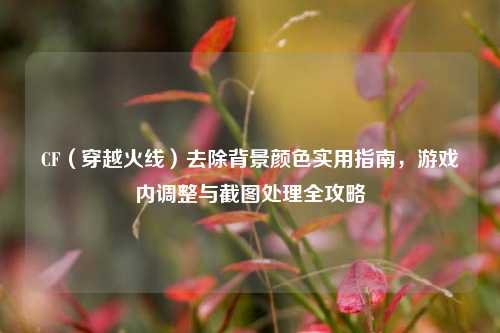 CF（穿越火线）去除背景颜色实用指南，游戏内调整与截图处理全攻略