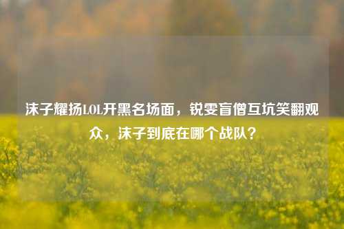沫子耀扬LOL开黑名场面，锐雯盲僧互坑笑翻观众，沫子到底在哪个战队？