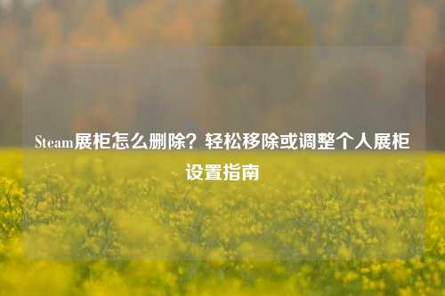 Steam展柜怎么删除？轻松移除或调整个人展柜设置指南