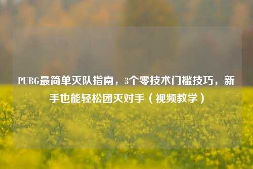 PUBG最简单灭队指南，3个零技术门槛技巧，新手也能轻松团灭对手（视频教学）