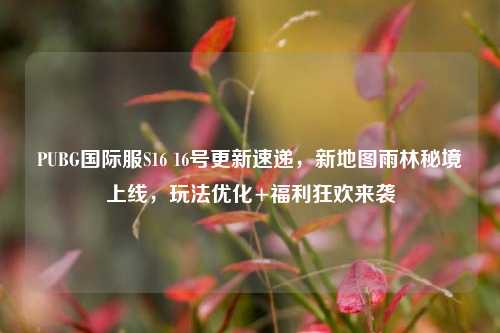 PUBG国际服S16 16号更新速递，新地图雨林秘境上线，玩法优化+福利狂欢来袭