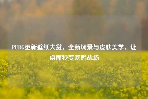 PUBG更新壁纸大赏，全新场景与皮肤美学，让桌面秒变吃鸡战场