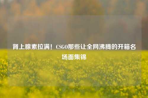 肾上腺素拉满!CSGO那些让全网沸腾的开箱名场面集锦