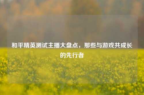 和平精英测试主播大盘点,那些与游戏共成长的先行者