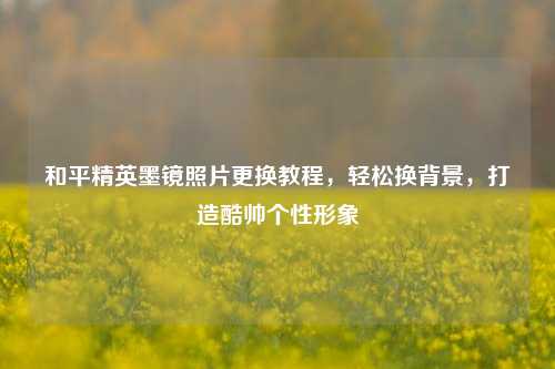 和平精英墨镜照片更换教程,轻松换背景,打造酷帅个性形象