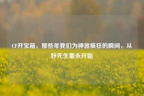 CF开宝箱,那些年我们为神器疯狂的瞬间,从好先生董永开始