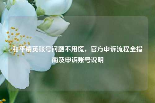 和平精英账号问题不用慌,官方申诉流程全指南及申诉账号说明