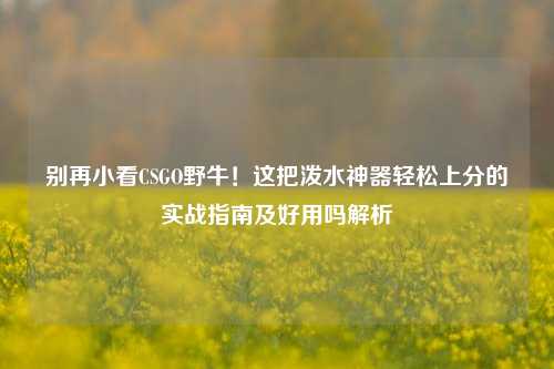 别再小看CSGO野牛!这把泼水神器轻松上分的实战指南及好用吗解析