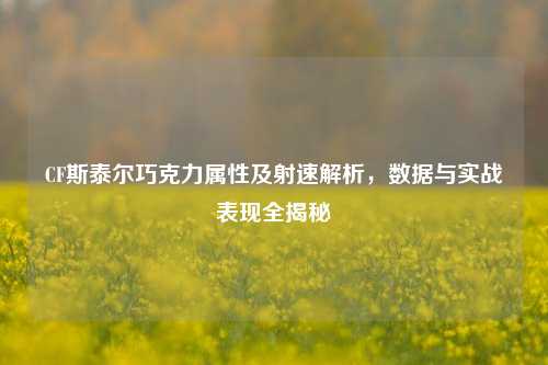 CF斯泰尔巧克力属性及射速解析,数据与实战表现全揭秘