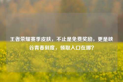 王者荣耀赛季皮肤,不止是免费奖励,更是峡谷青春刻度,领取入口在哪?