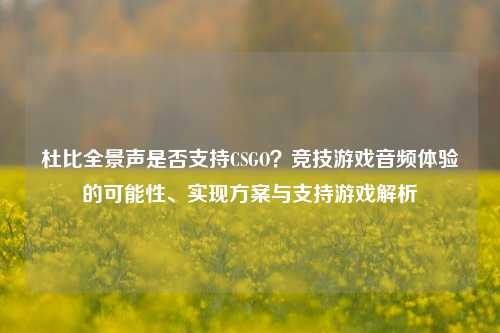 杜比全景声是否支持CSGO？竞技游戏音频体验的可能性、实现方案与支持游戏解析