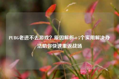 PUBG老进不去游戏？原因解析+5个实用解决办法助你快速重返战场