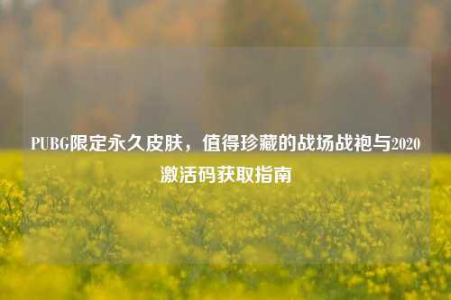 PUBG限定永久皮肤,值得珍藏的战场战袍与2020激活码获取指南
