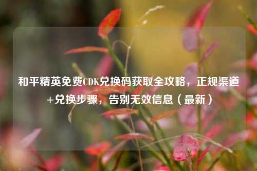 和平精英免费CDK兑换码获取全攻略,正规渠道+兑换步骤,告别无效信息(最新)