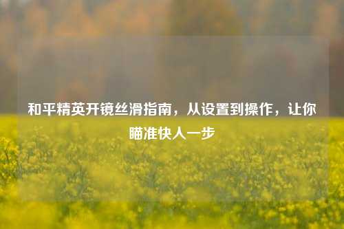 和平精英开镜丝滑指南,从设置到操作,让你瞄准快人一步