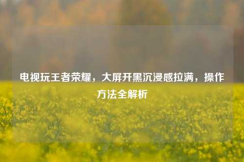 电视玩王者荣耀，大屏开黑沉浸感拉满，操作 *** 全解析