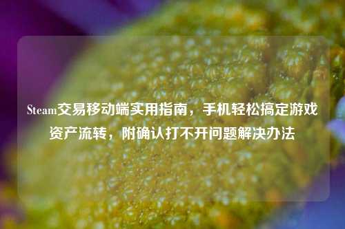Steam交易移动端实用指南，手机轻松搞定游戏资产流转，附确认打不开问题解决办法