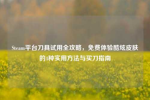 Steam平台刀具试用全攻略，免费体验酷炫皮肤的4种实用 *** 与买刀指南