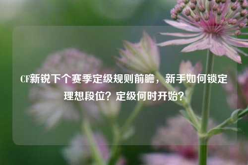 CF新锐下个赛季定级规则前瞻，新手如何锁定理想段位？定级何时开始？