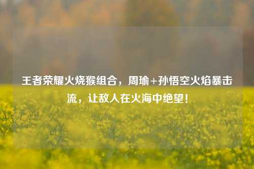 王者荣耀火烧猴组合,周瑜+孙悟空火焰暴击流,让敌人在火海中绝望!