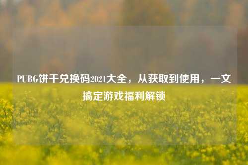 PUBG饼干兑换码2021大全，从获取到使用，一文搞定游戏福利解锁