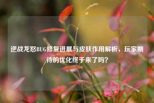 逆战龙怒BUG修复进展与皮肤作用解析,玩家期待的优化终于来了吗?