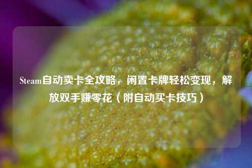 Steam自动卖卡全攻略,闲置卡牌轻松变现,解放双手赚零花(附自动买卡技巧)