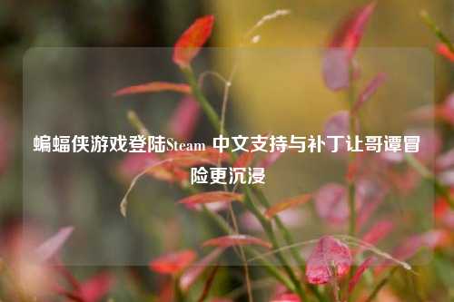 蝙蝠侠游戏登陆Steam 中文支持与补丁让哥谭冒险更沉浸