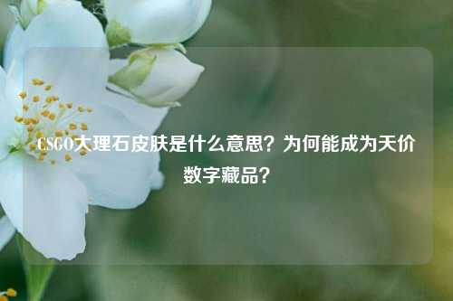 CSGO大理石皮肤是什么意思?为何能成为天价数字藏品?