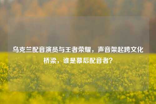 乌克兰配音演员与王者荣耀，声音架起跨文化桥梁，谁是幕后配音者？