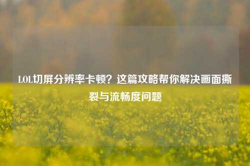 LOL切屏分辨率卡顿？这篇攻略帮你解决画面撕裂与流畅度问题