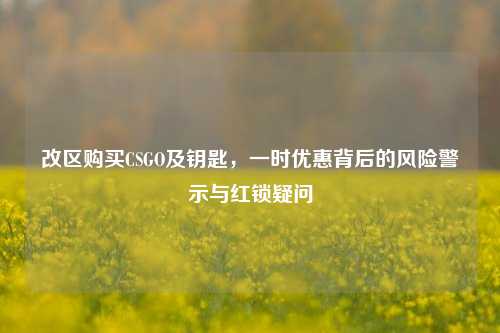 改区购买CSGO及钥匙，一时优惠背后的风险警示与红锁疑问