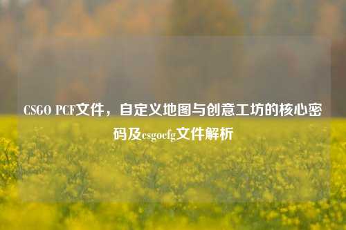 CSGO PCF文件,自定义地图与创意工坊的核心密码及csgocfg文件解析